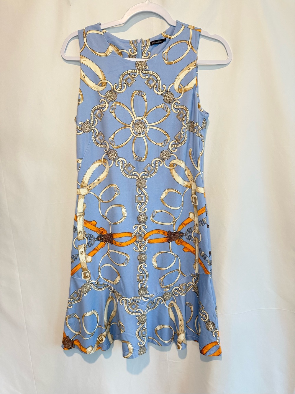 J.McLaughlin Devon Stirrup Print Sleeveless Flounce Hem Carmen Dress Small - Picture 2 of 10